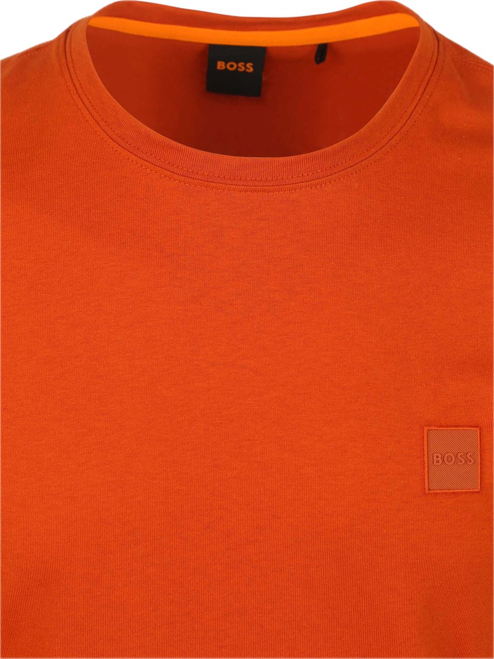 Boss T-shirt met logopatch Oranje