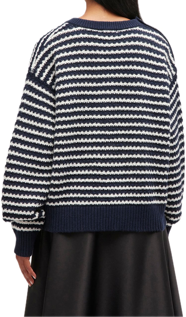 Ganni pull dik katoen streep Blauw