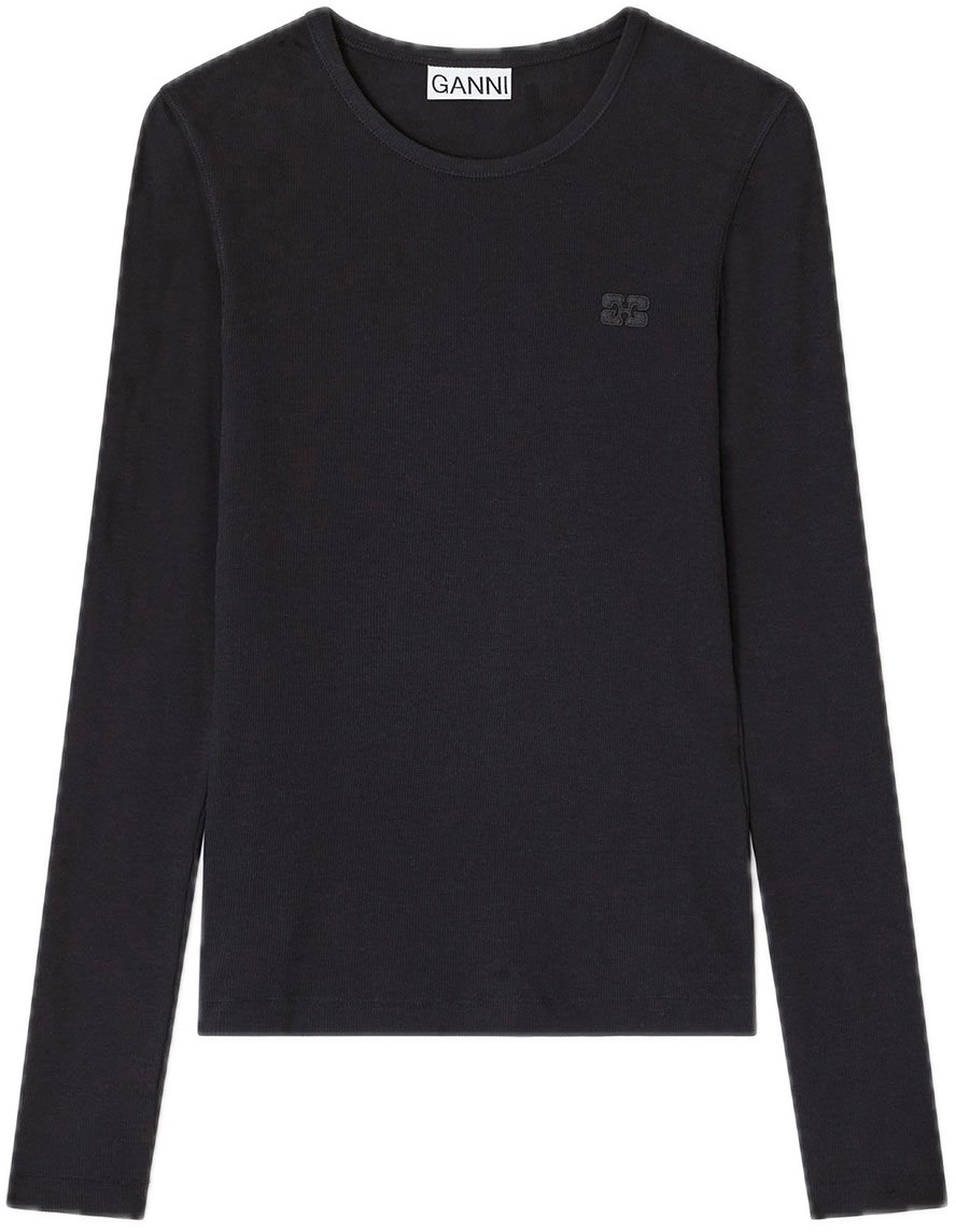 Ganni t-shirt zwart Zwart