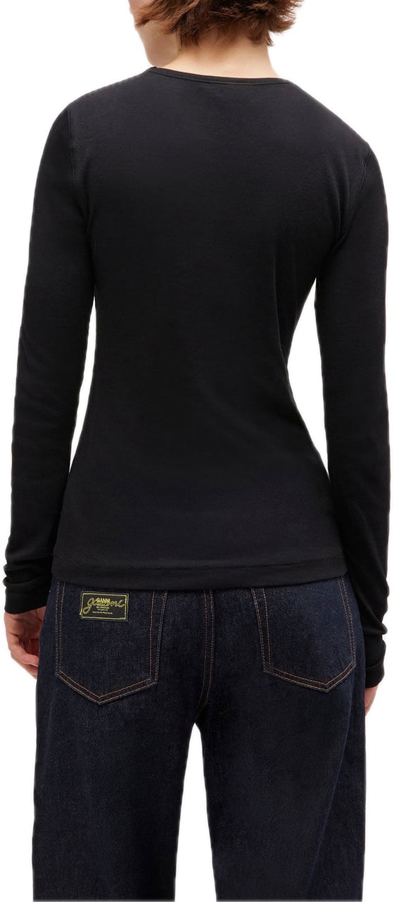 Ganni t-shirt zwart Zwart