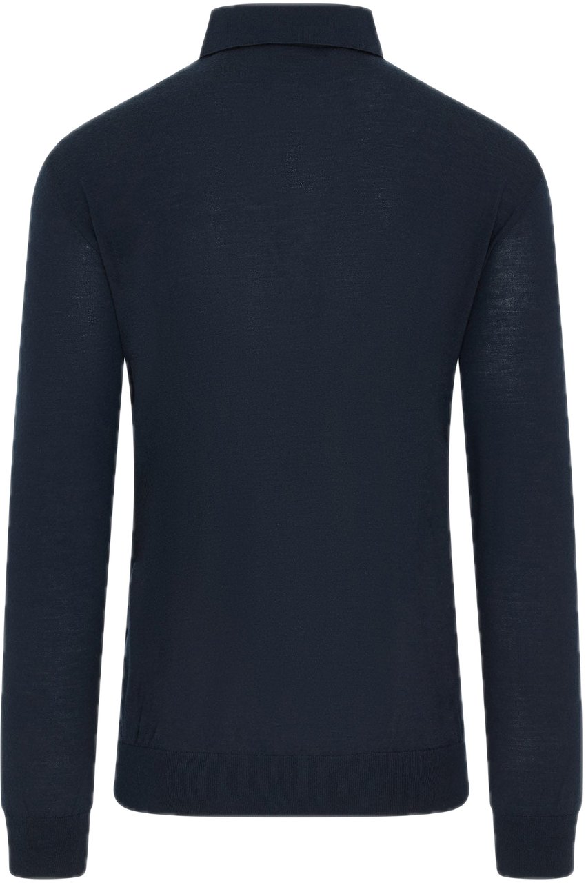 Paul & Shark Ultrafine Wool Button Polo blue Blauw