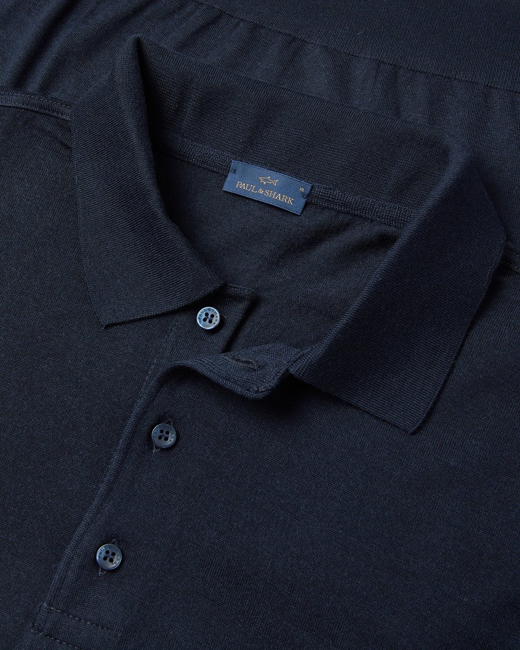Paul & Shark Ultrafine Wool Button Polo blue Blauw