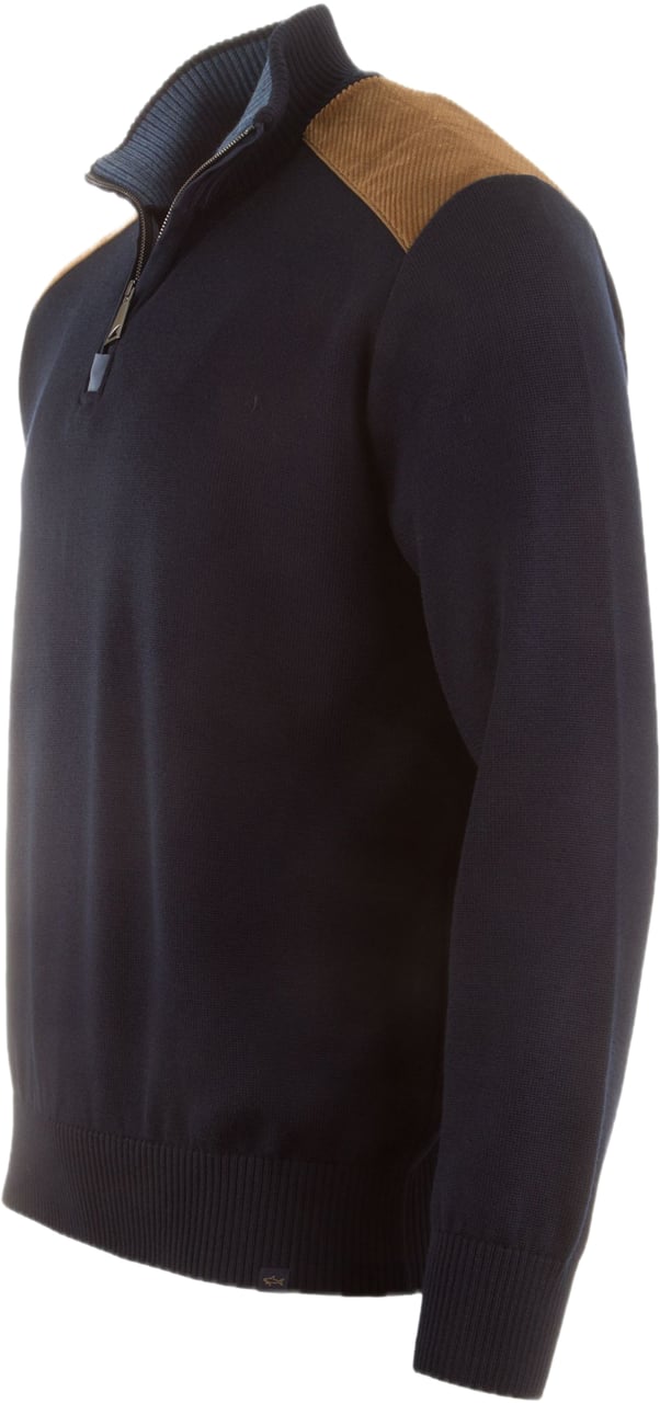Paul & Shark Wool Half Zip Trui Blue Blauw