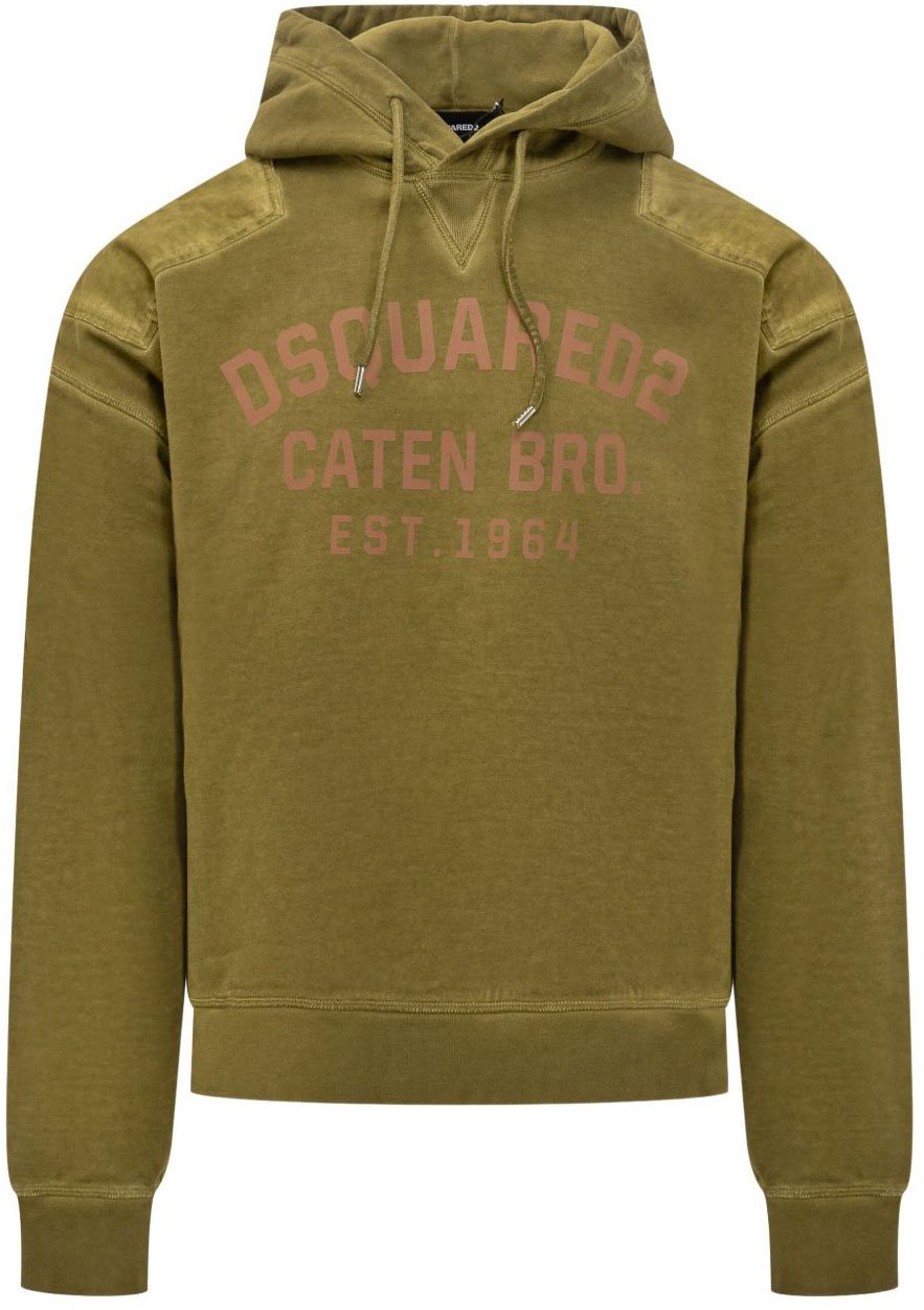 Dsquared2 Dsquared2 Felpa Marrone con Cappuccio Logo Bruin