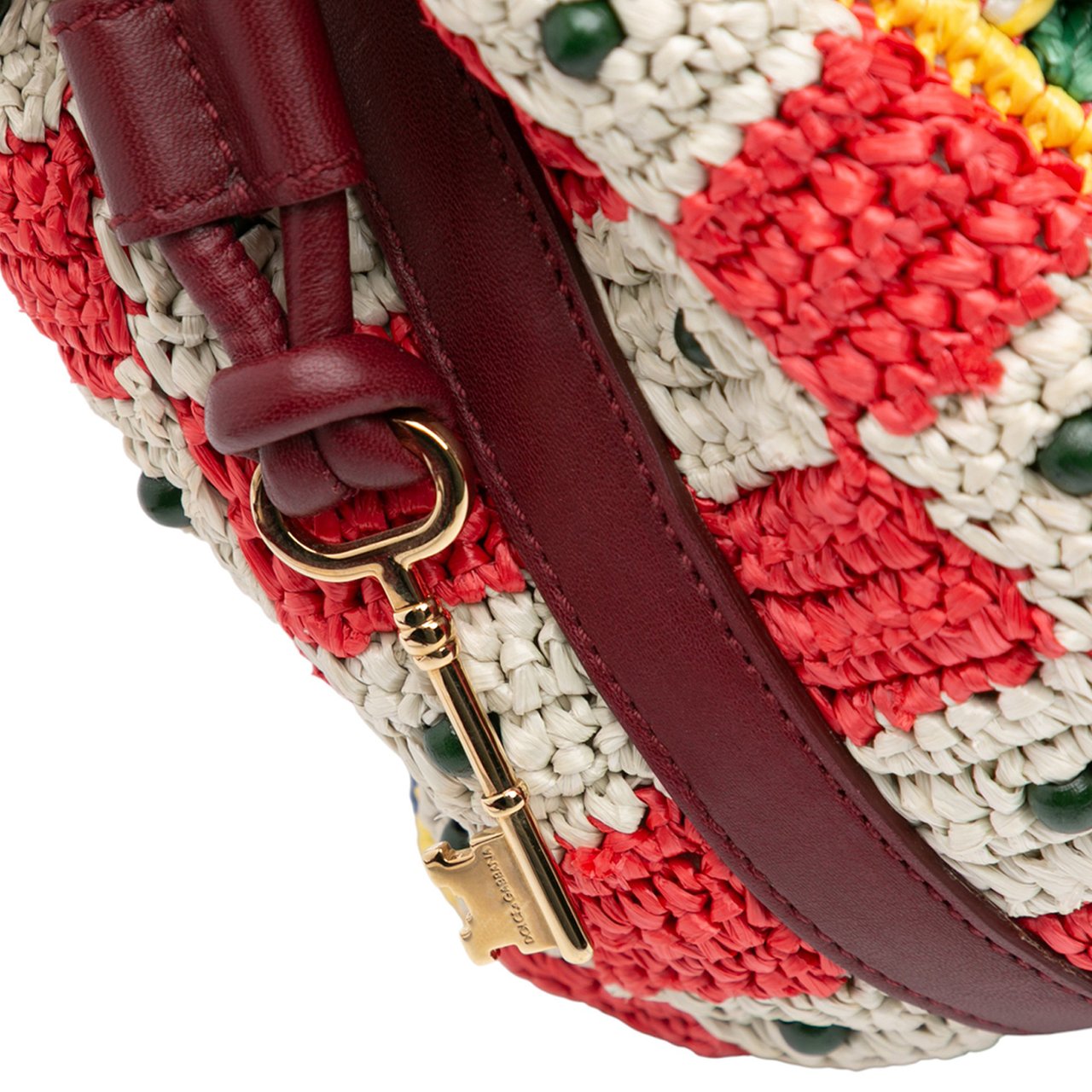 Dolce & Gabbana Raffia Crochet Sicilian Cart Miss Sicily Satchel Rood