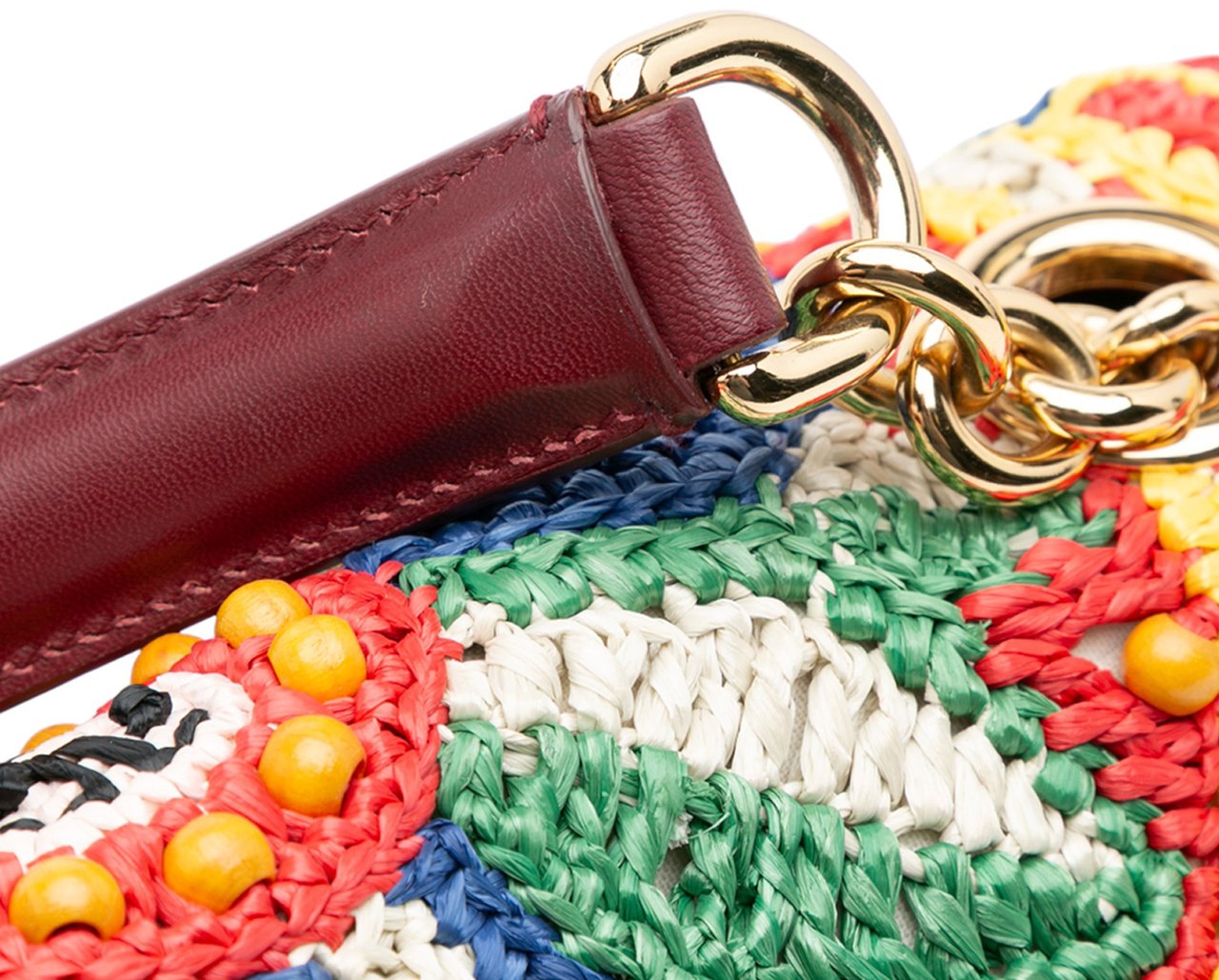 Dolce & Gabbana Raffia Crochet Sicilian Cart Miss Sicily Satchel Rood