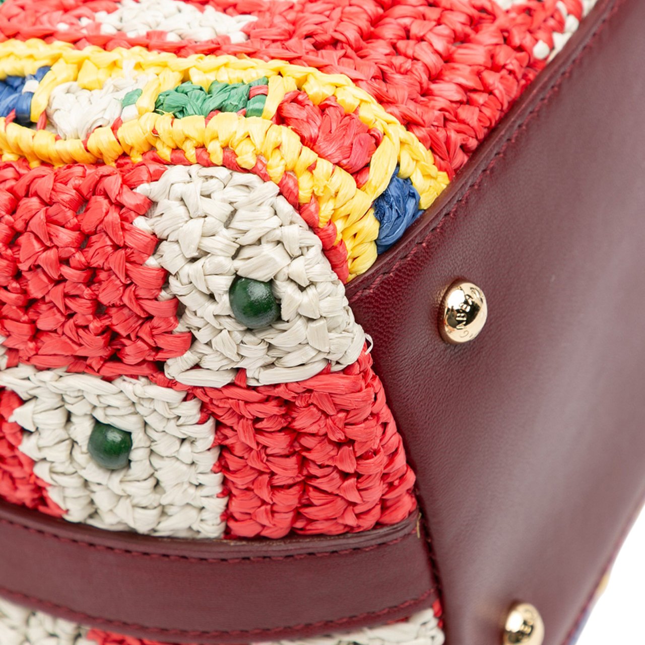 Dolce & Gabbana Raffia Crochet Sicilian Cart Miss Sicily Satchel Rood