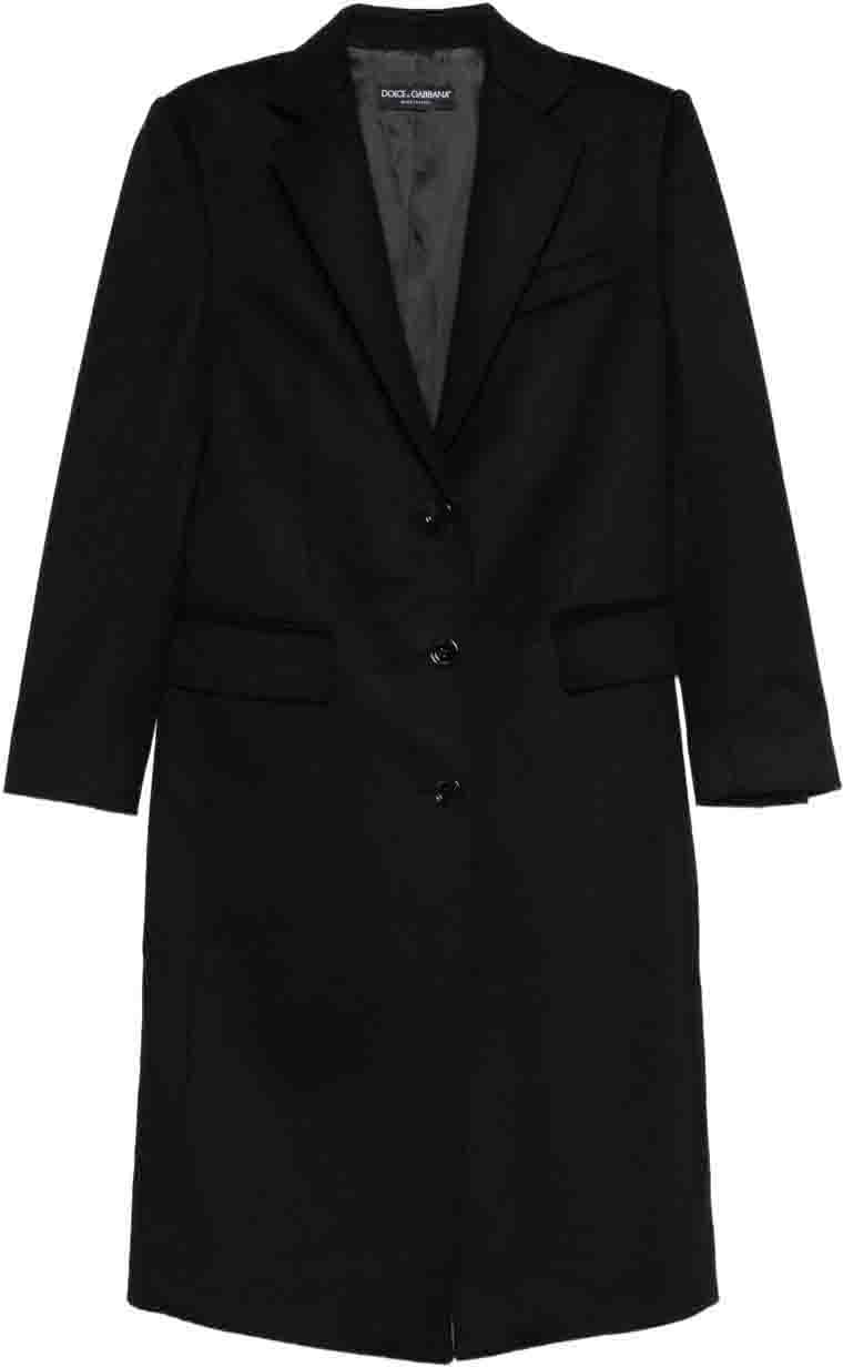 Dolce & Gabbana Coats Black Zwart