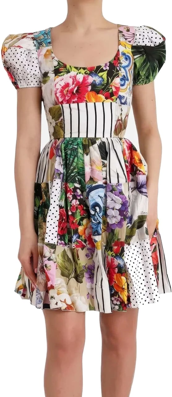 Dolce & Gabbana Dolce & Gabbana Patchwork Mini Dress Wit