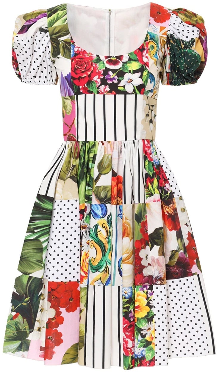 Dolce & Gabbana Dolce & Gabbana Patchwork Mini Dress Wit