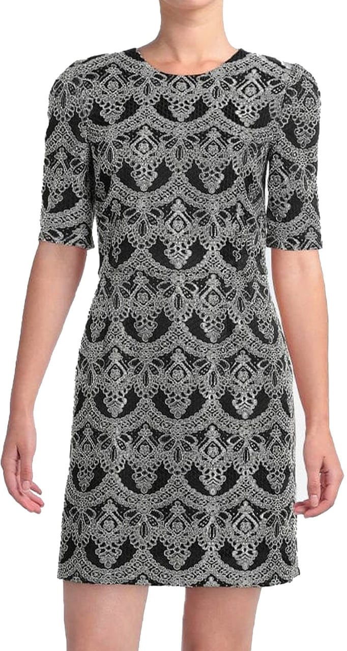 Dolce & Gabbana Dolce & Gabbana Jacquard Sheath Mini Dress Zwart