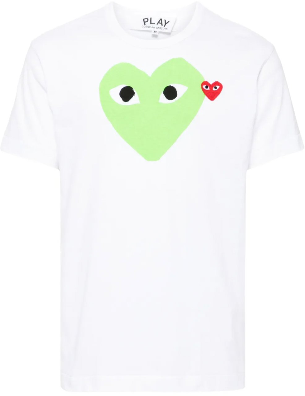 Comme des Garçons T-shirt Red Emblem Red Heart Green Groen
