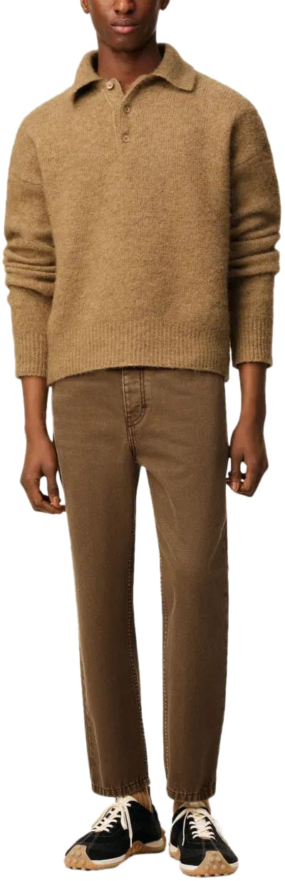 AMI Paris jean marron coupe fusele en coton Bruin