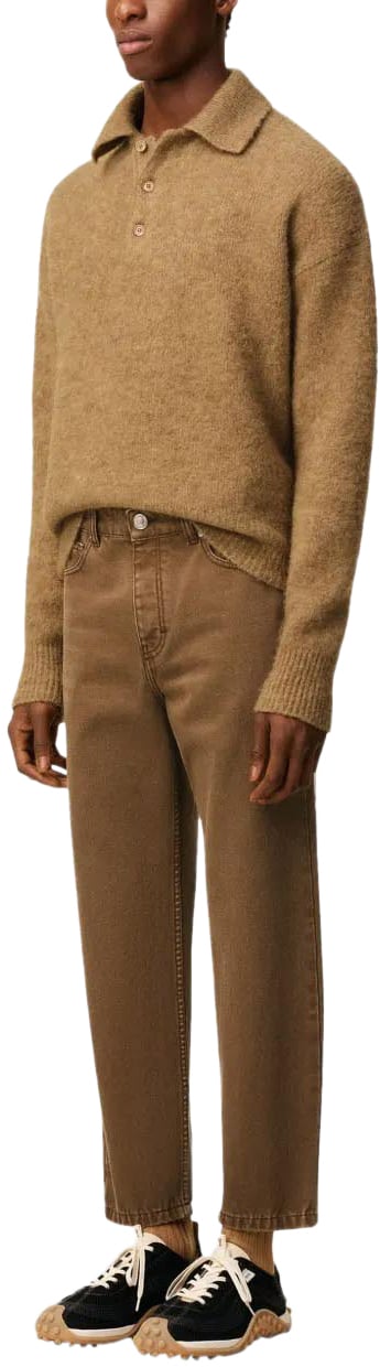 AMI Paris jean marron coupe fusele en coton Bruin