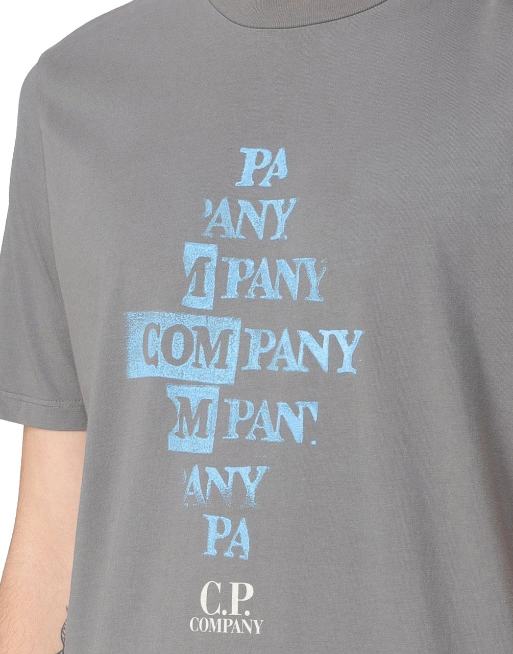 CP Company Jersey 24/1 Logo T-shirt Grijs