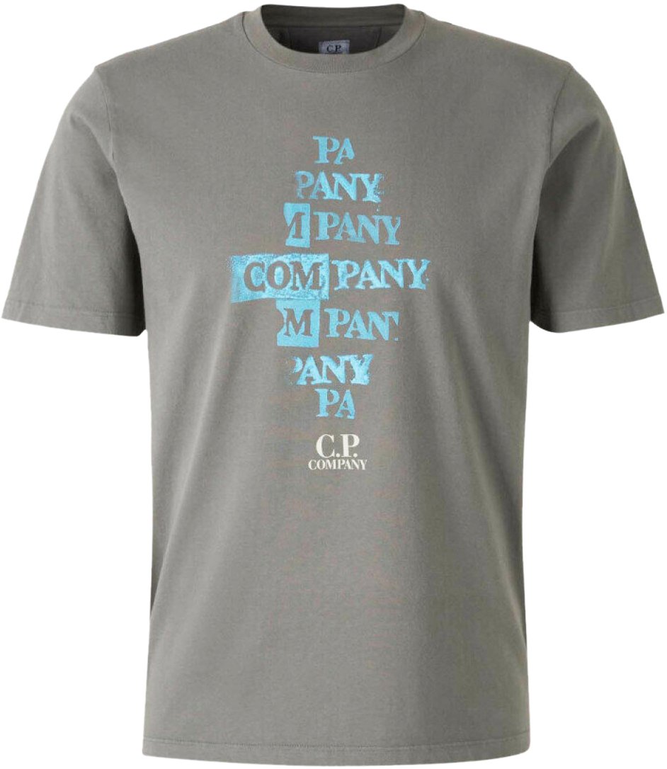CP Company Jersey 24/1 Logo T-shirt Grijs