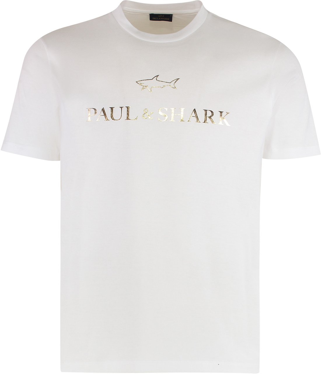 Paul & Shark T-shirt in jersey van katoen met logo-print Wit