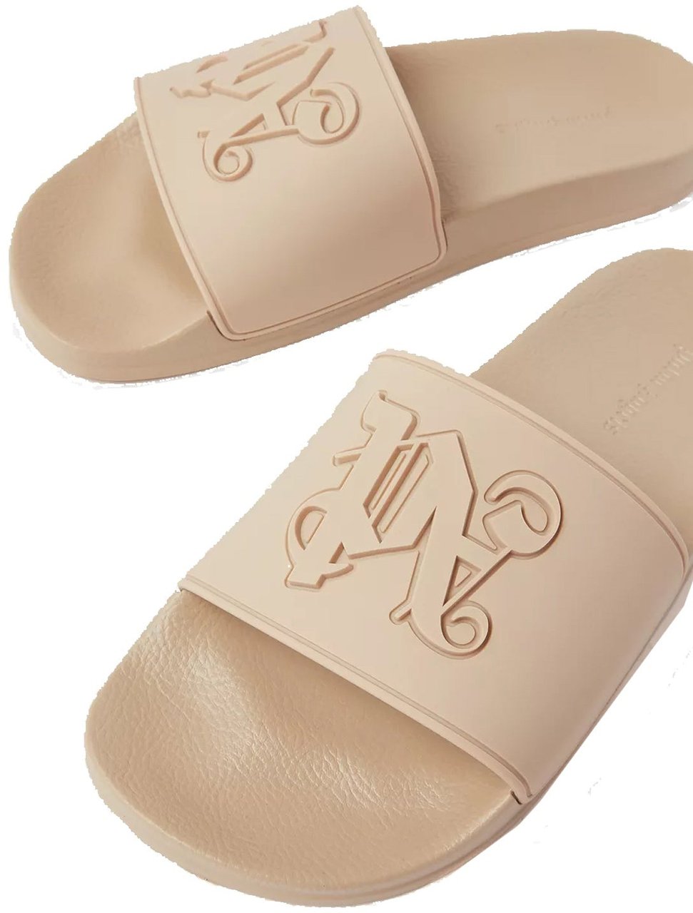 Palm Angels Monogram Pool Slides Beige