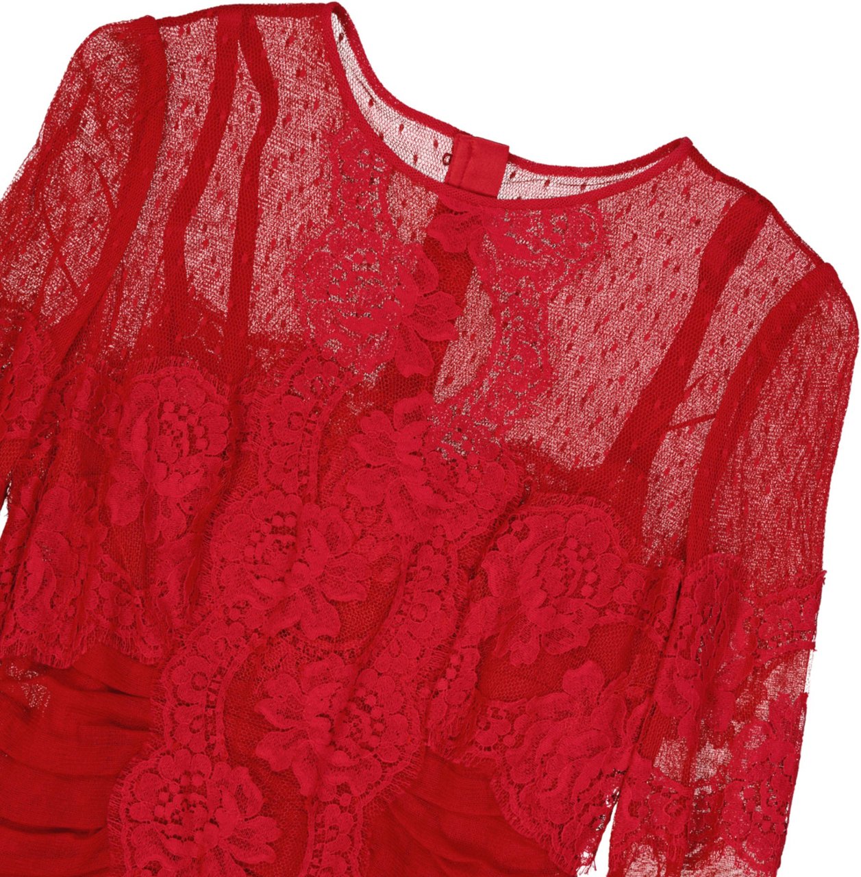 Dolce & Gabbana Dolce & Gabbana Lace Rouches Dress Rood