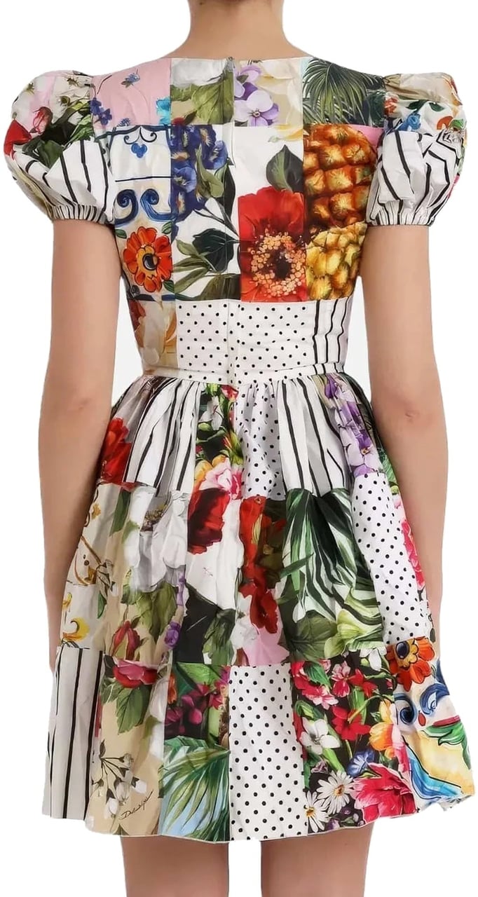 Dolce & Gabbana Dolce & Gabbana Patchwork Mini Dress Wit