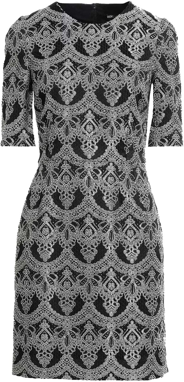 Dolce & Gabbana Dolce & Gabbana Jacquard Sheath Mini Dress Zwart