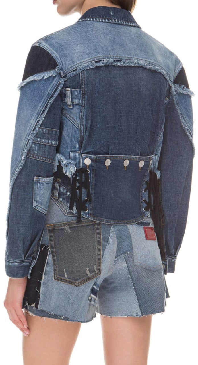 Dolce & Gabbana Dolce & Gabbana Denim Patchwork Jacket Blauw