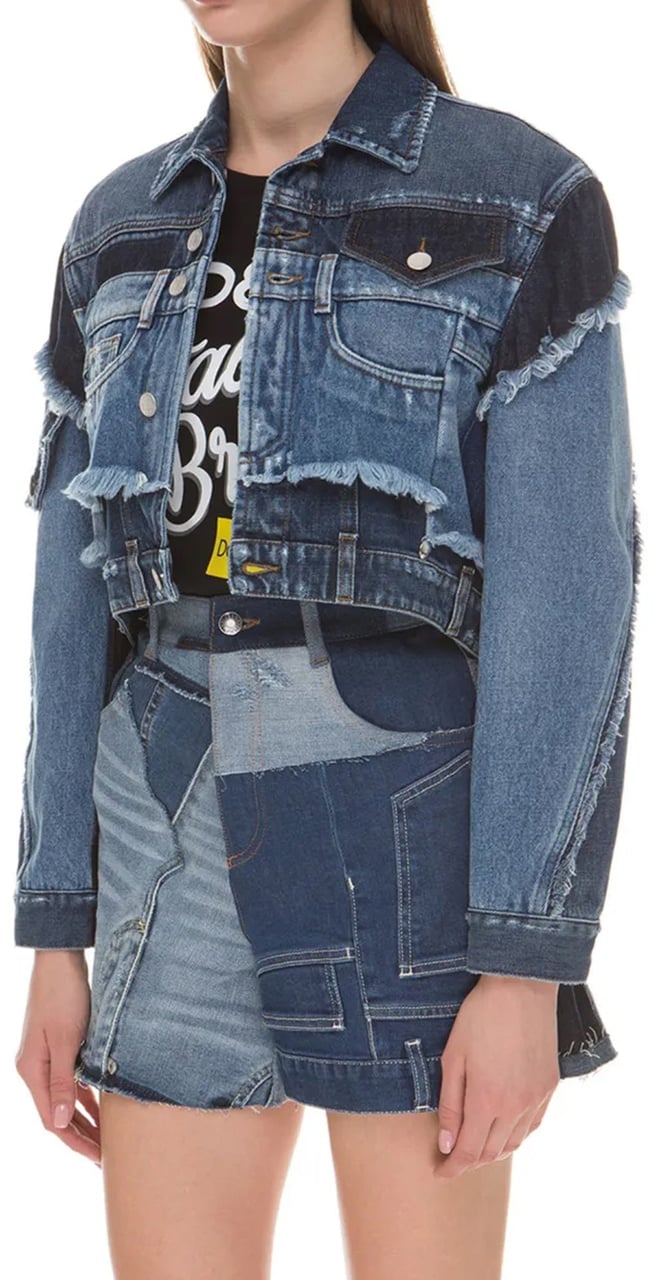 Dolce & Gabbana Dolce & Gabbana Denim Patchwork Jacket Blauw