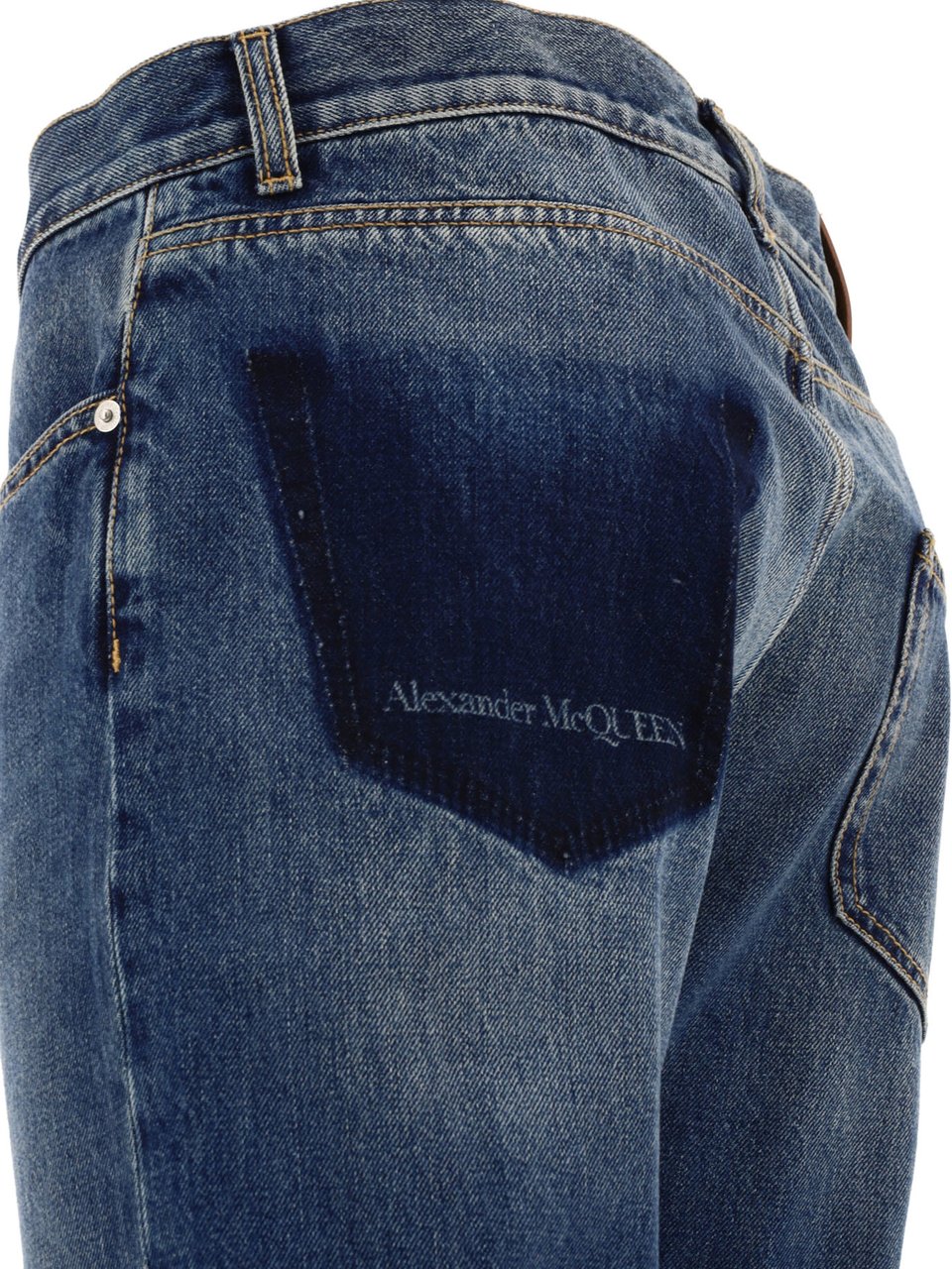 Alexander McQueen Jeans with logo detail Blauw