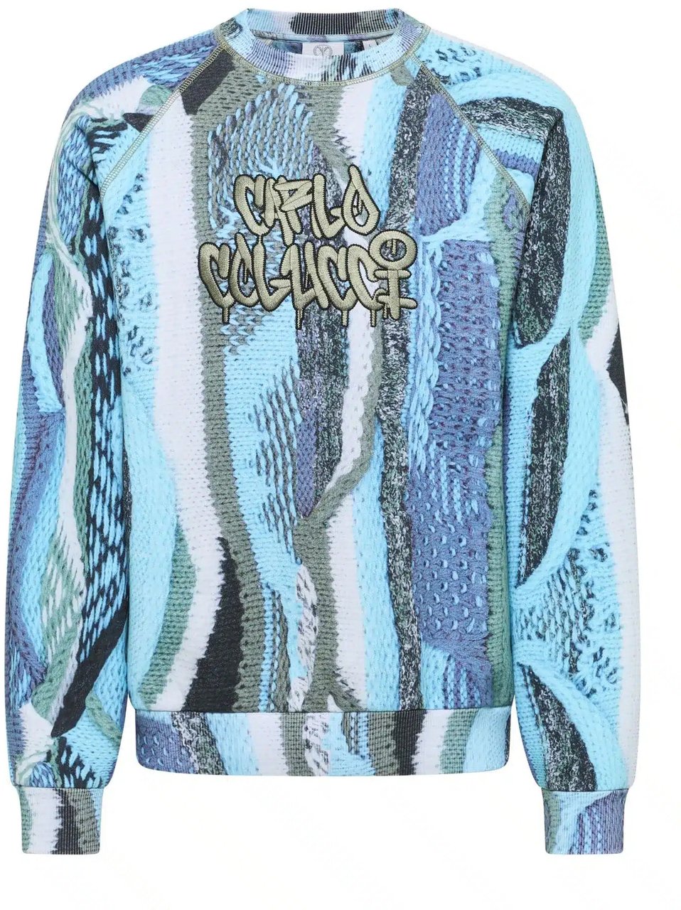 Carlo Colucci Zoom In Sweater Light Blue Blauw