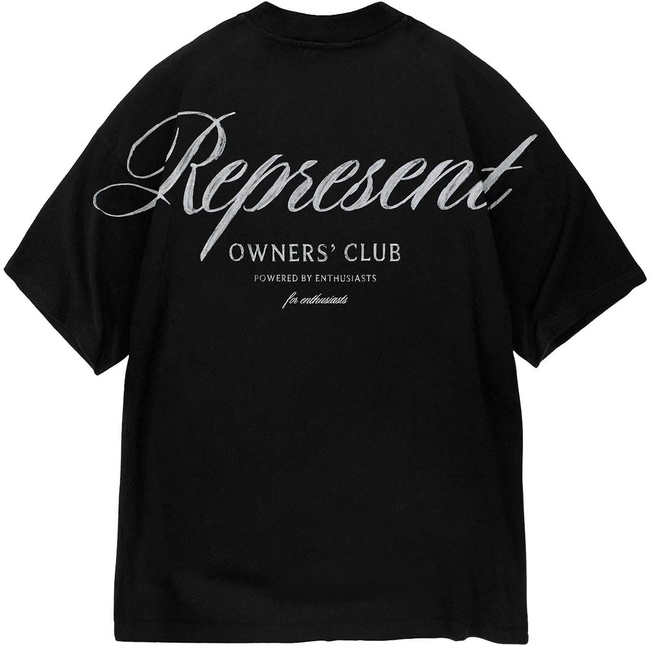 Represent Heren Owners Script T-Shirt Blauw Zwart