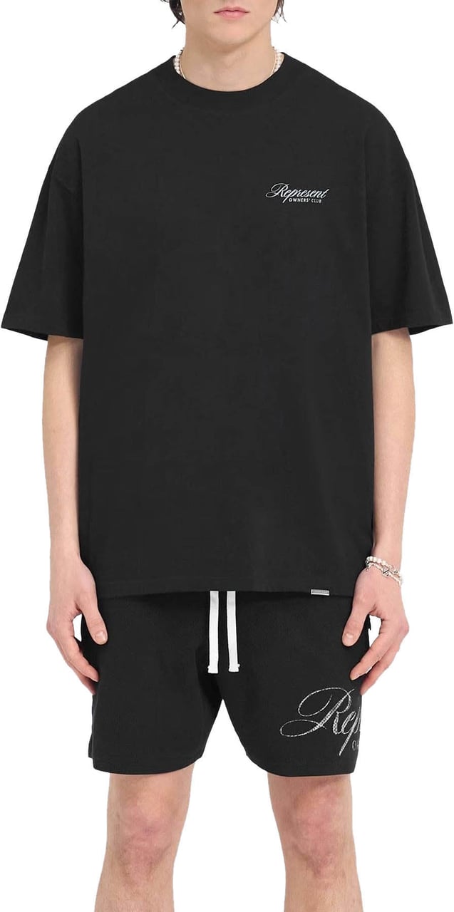 Represent Heren Owners Script T-Shirt Blauw Zwart