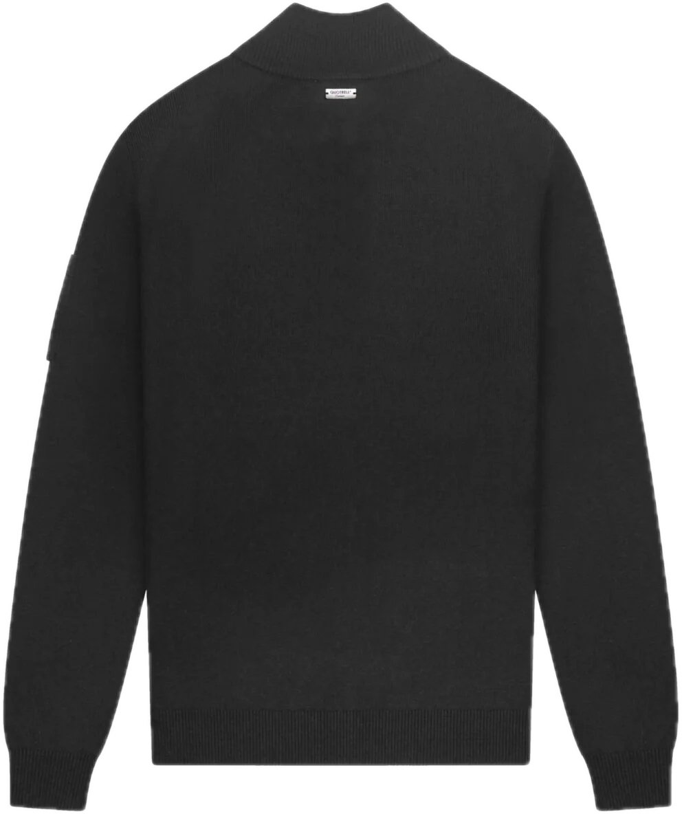 Quotrell Palace knitted halfzip black Zwart