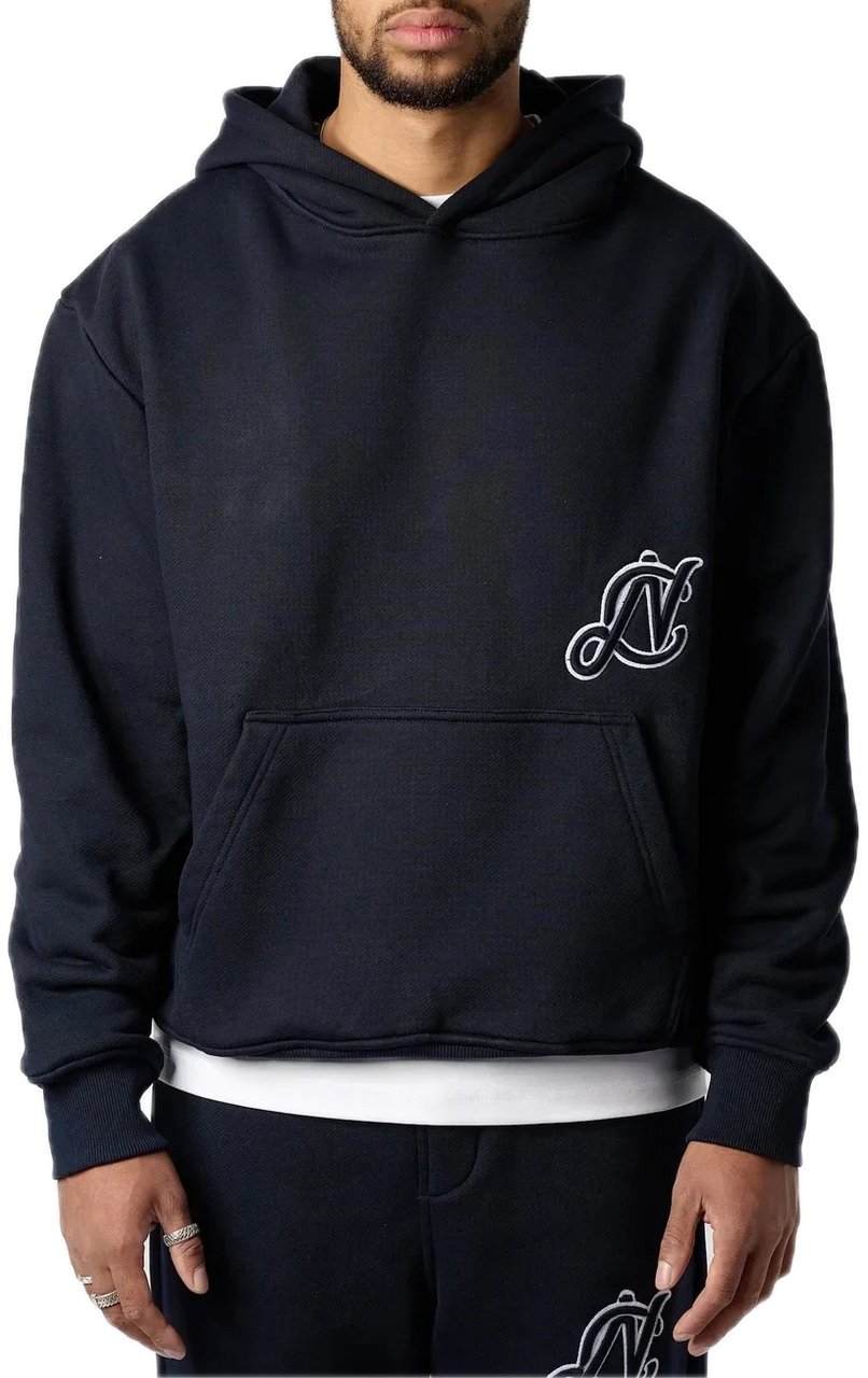 Chique Noir Varsity hoodie navy Blauw