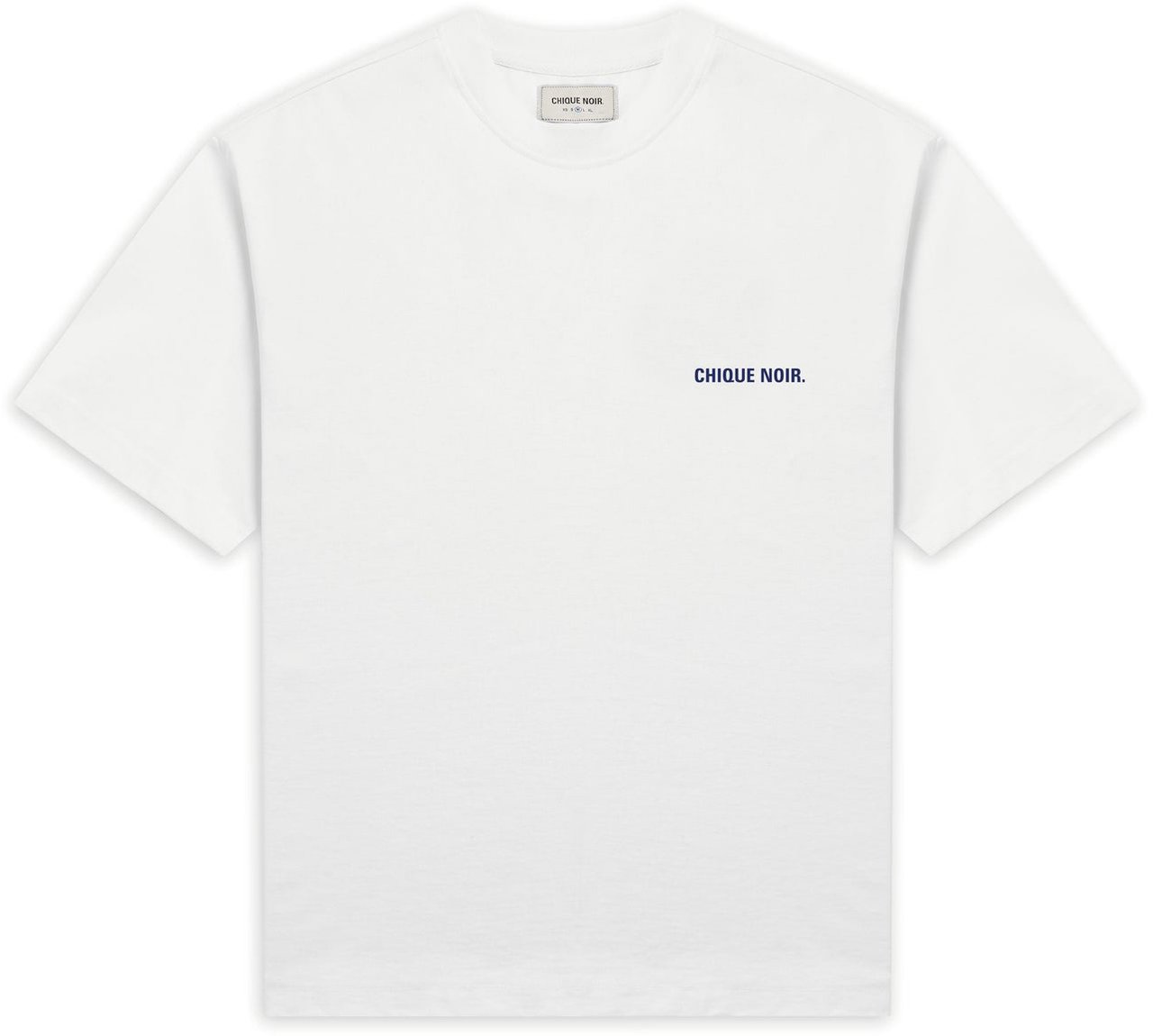 Chique Noir Blurry Logo Tee white/blue Wit