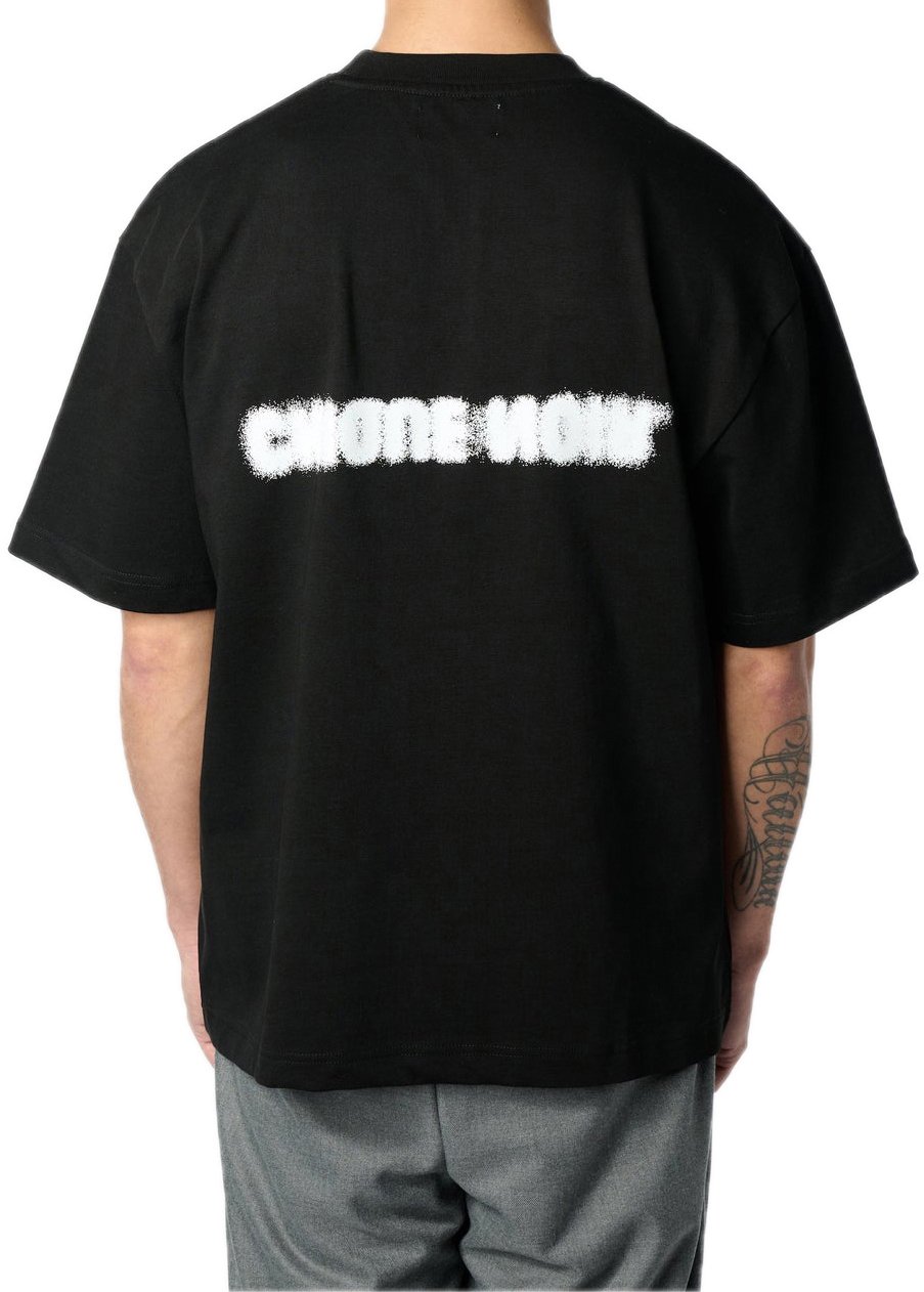 Chique Noir Blurry Logo tee black Zwart