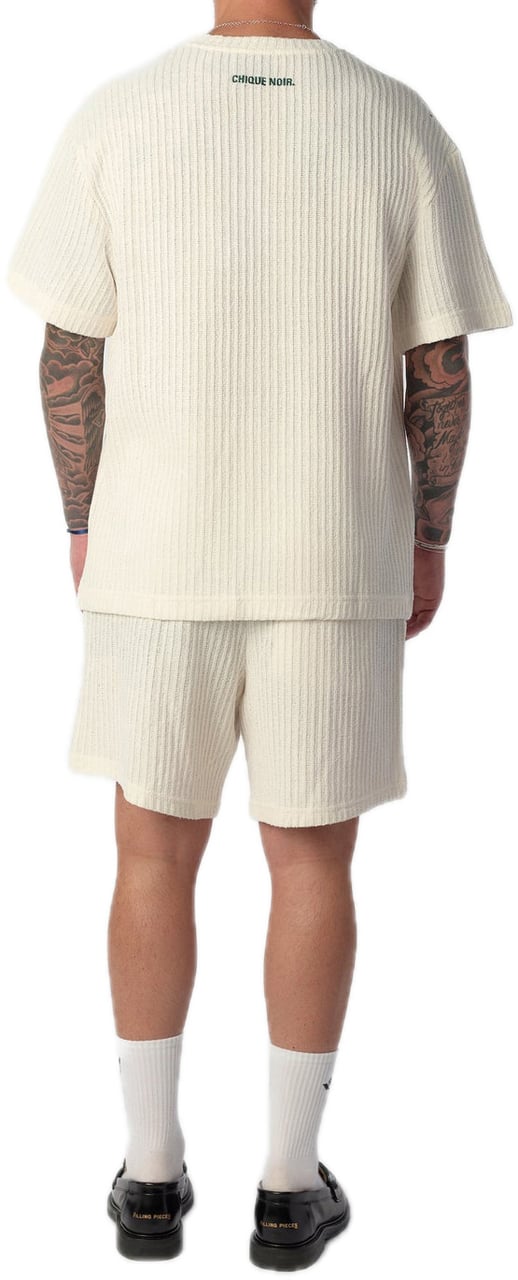 Chique Noir Knitted tee ecru/green Wit