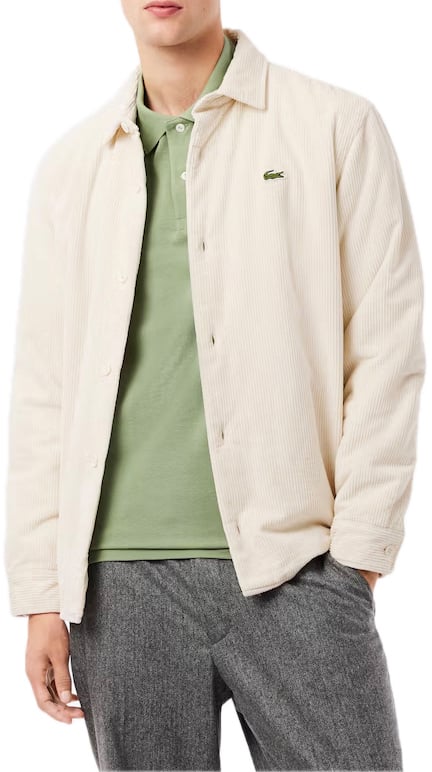 Lacoste overhemd wit velours Wit