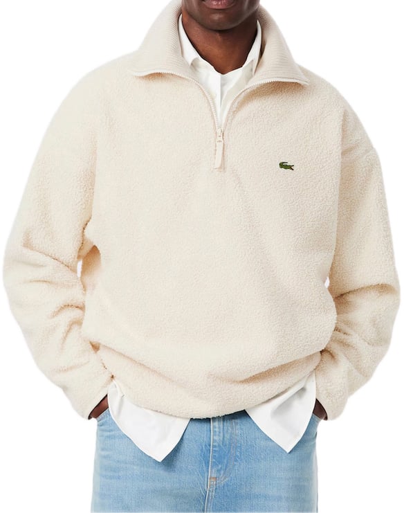 Lacoste fleece ecru Wit