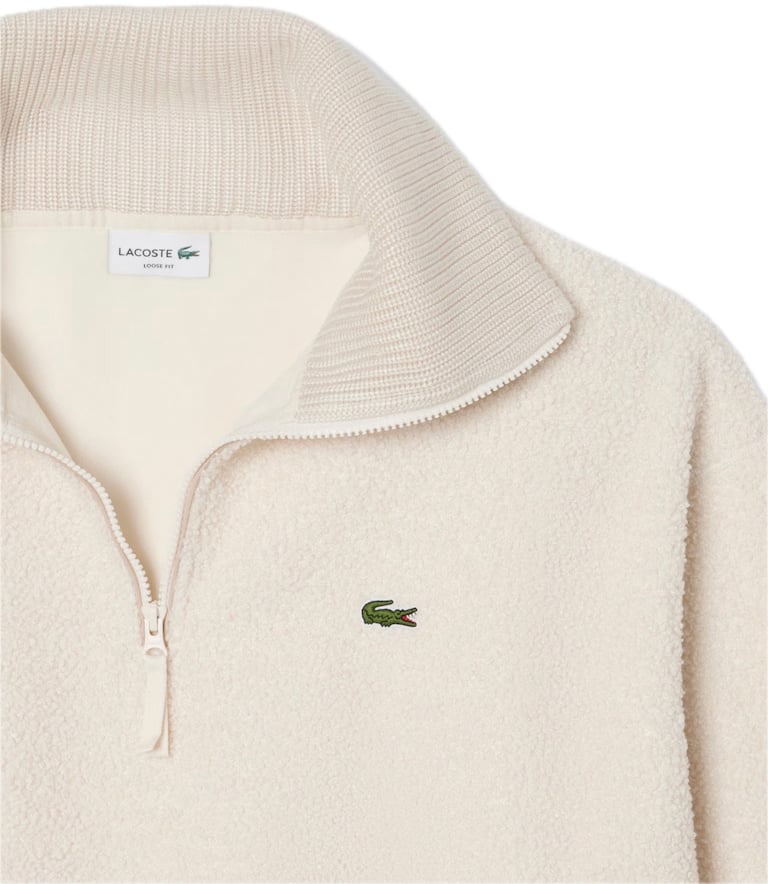 Lacoste fleece ecru Wit