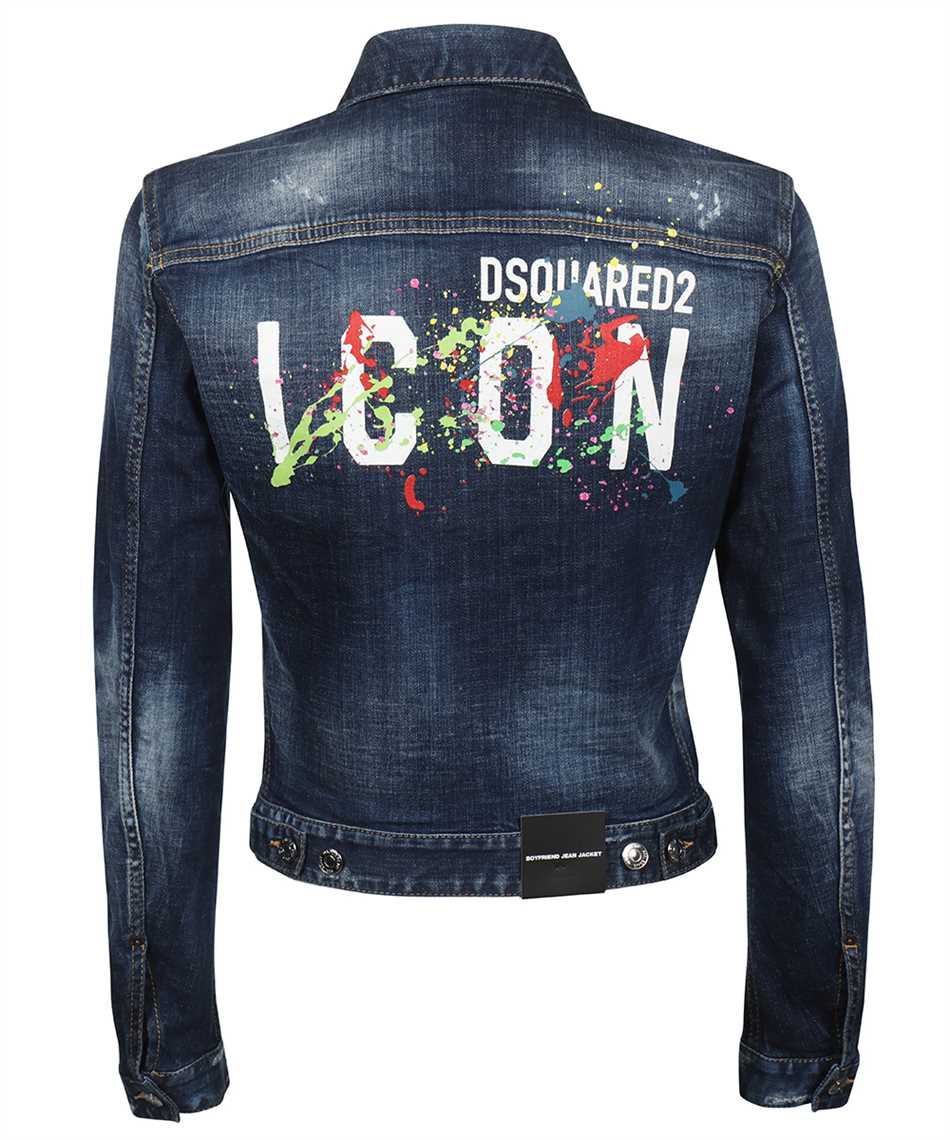 Dsquared2 Destroyed denim jacket Blauw