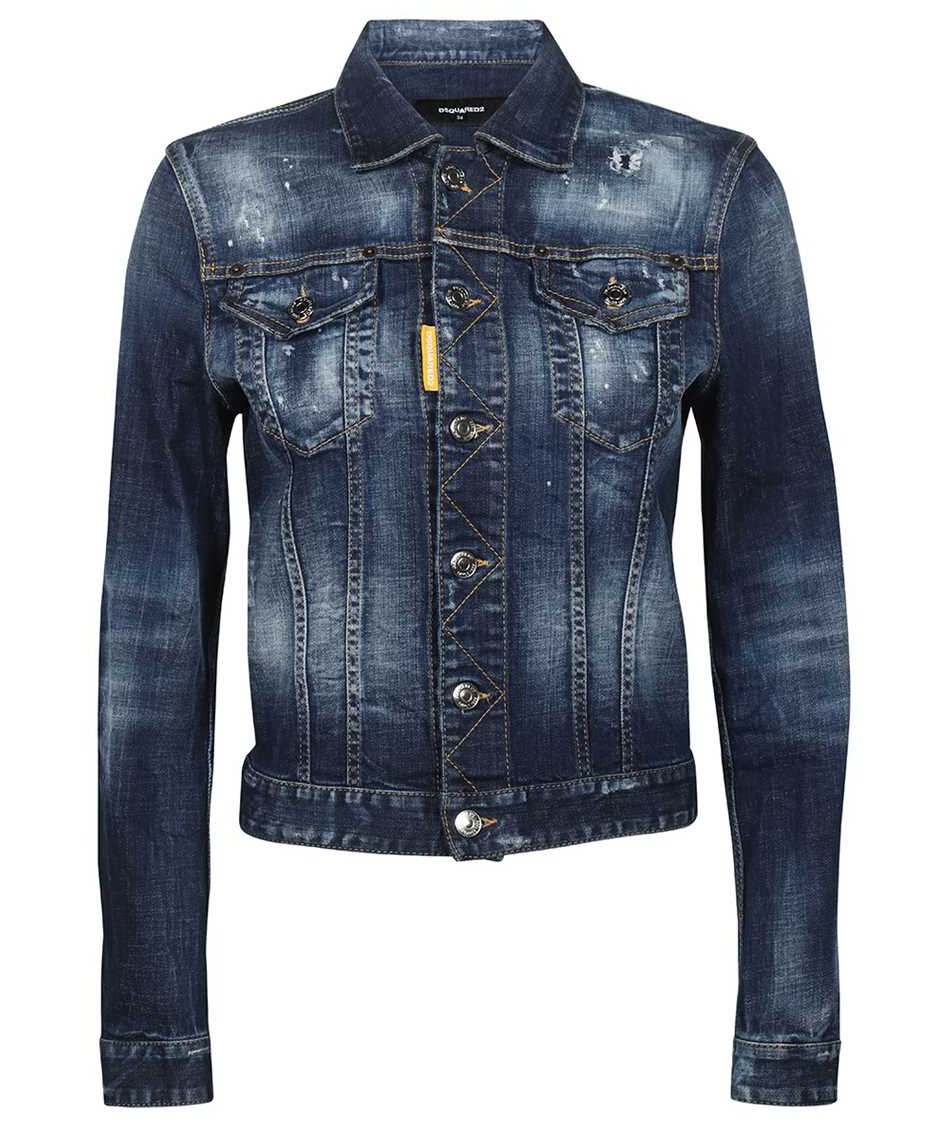 Dsquared2 Destroyed denim jacket Blauw