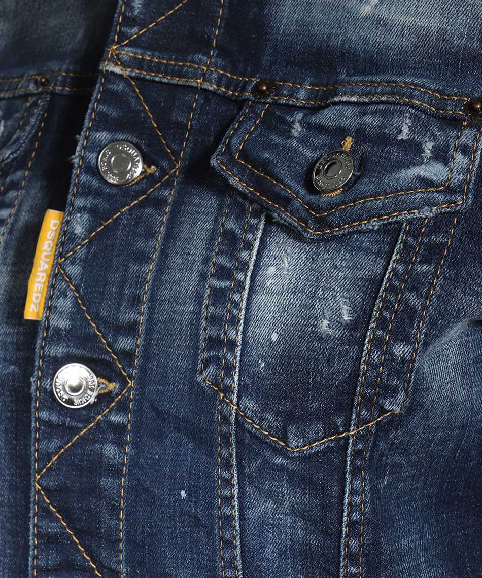 Dsquared2 Destroyed denim jacket Blauw