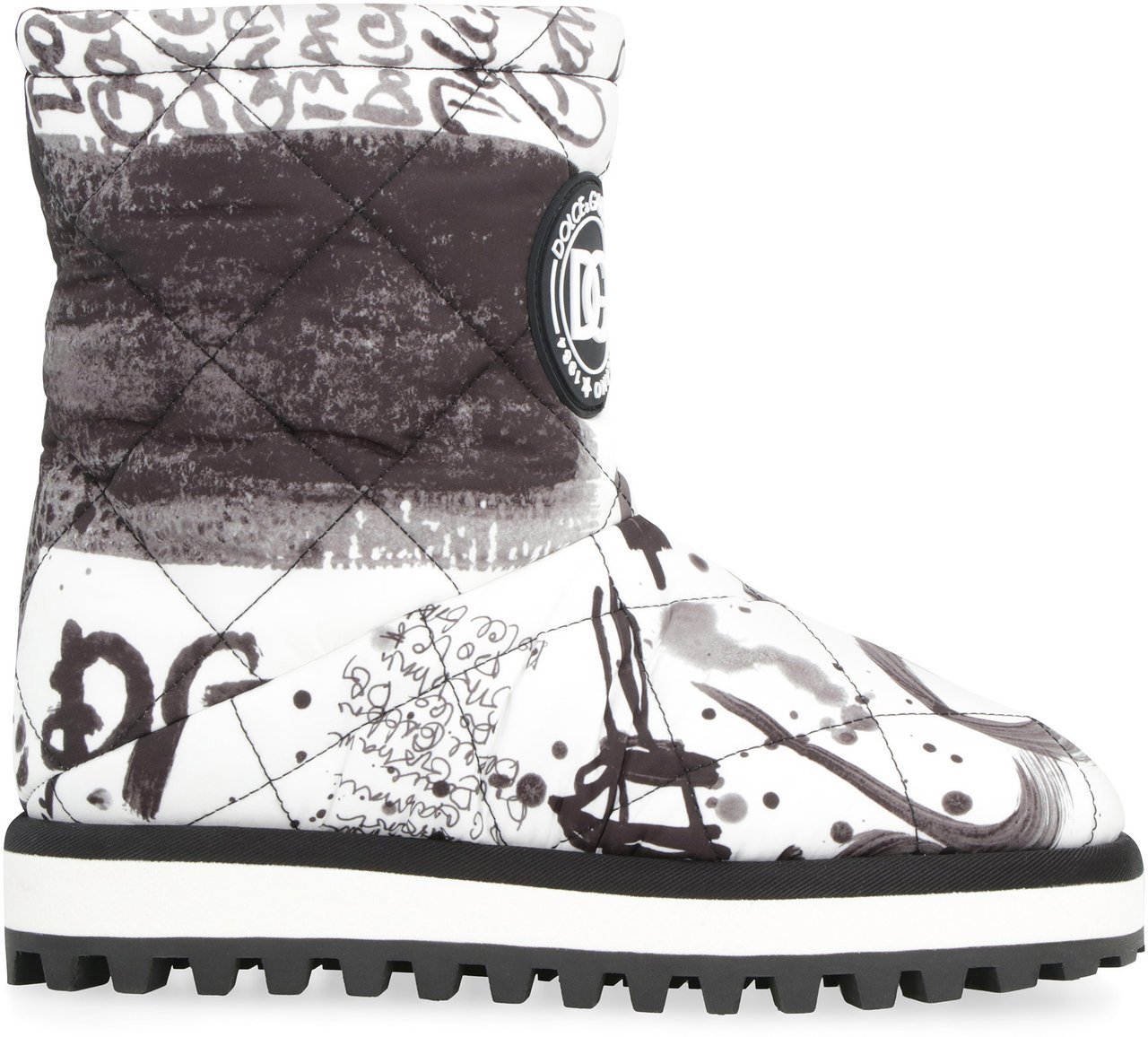 Dolce & Gabbana Printed nylon boots Zwart