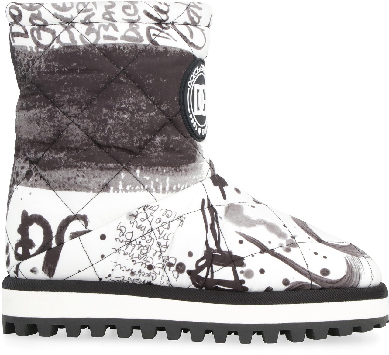 Dolce & Gabbana Printed nylon boots Zwart