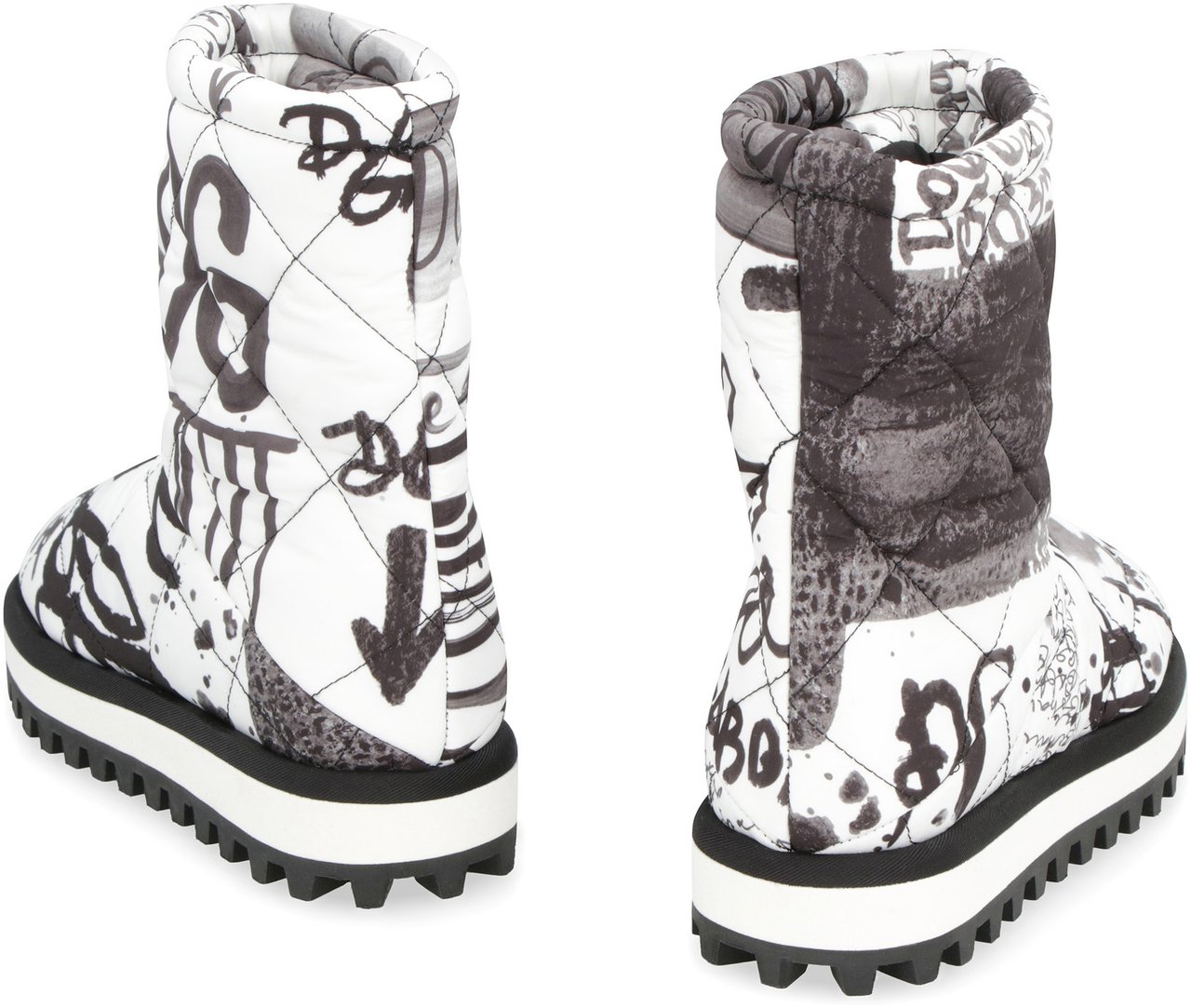 Dolce & Gabbana Printed nylon boots Zwart