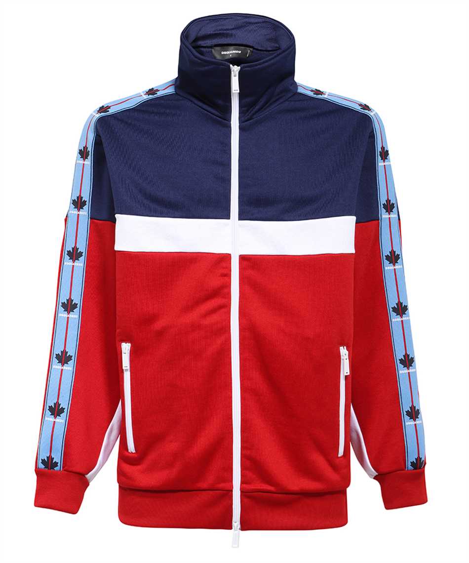 Dsquared2 Full zip sweatshirt with side stripes Rood
