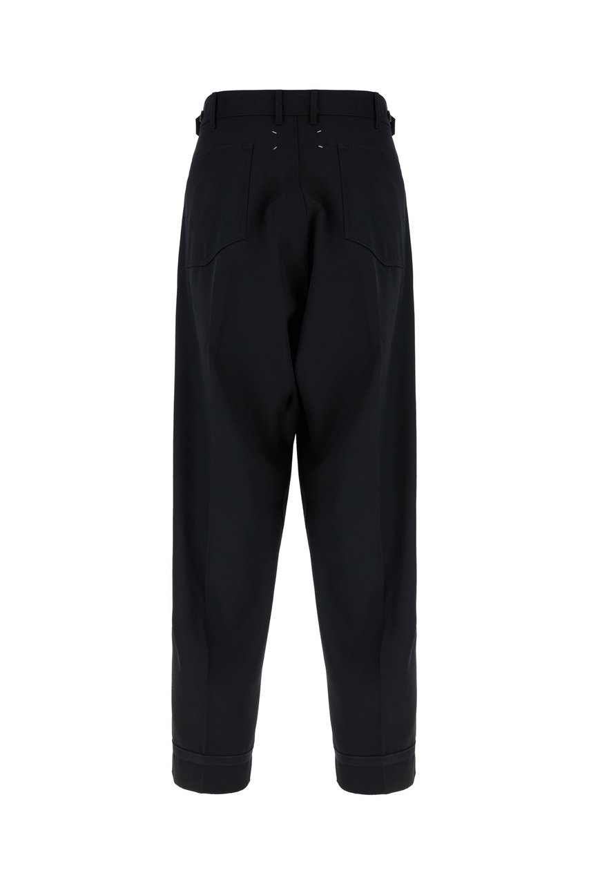 Maison Margiela Maison Margiela Black polyester blend pants Zwart