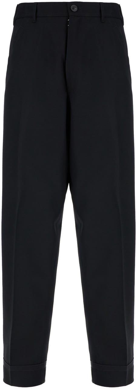 Maison Margiela Maison Margiela Black polyester blend pants Zwart