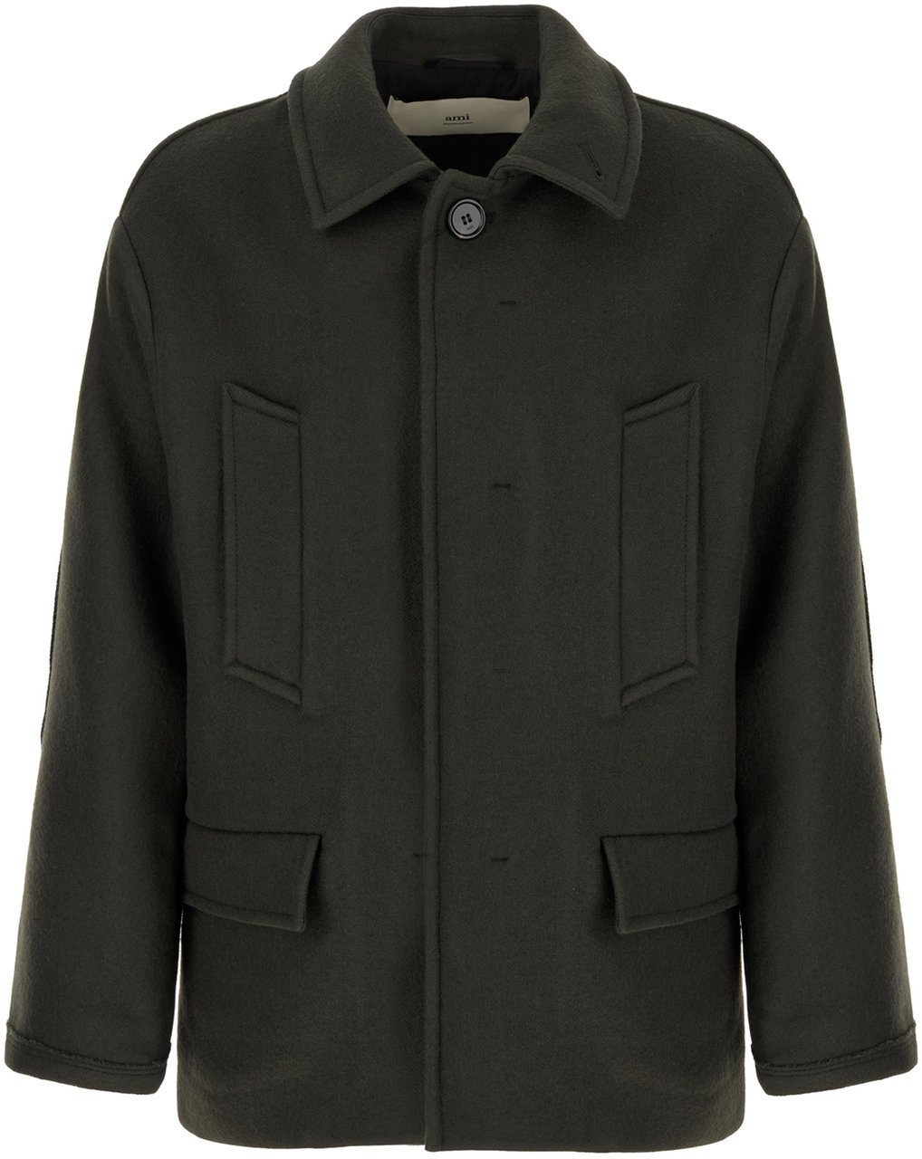 AMI Paris AMI Paris Charcoal wool coat Zwart