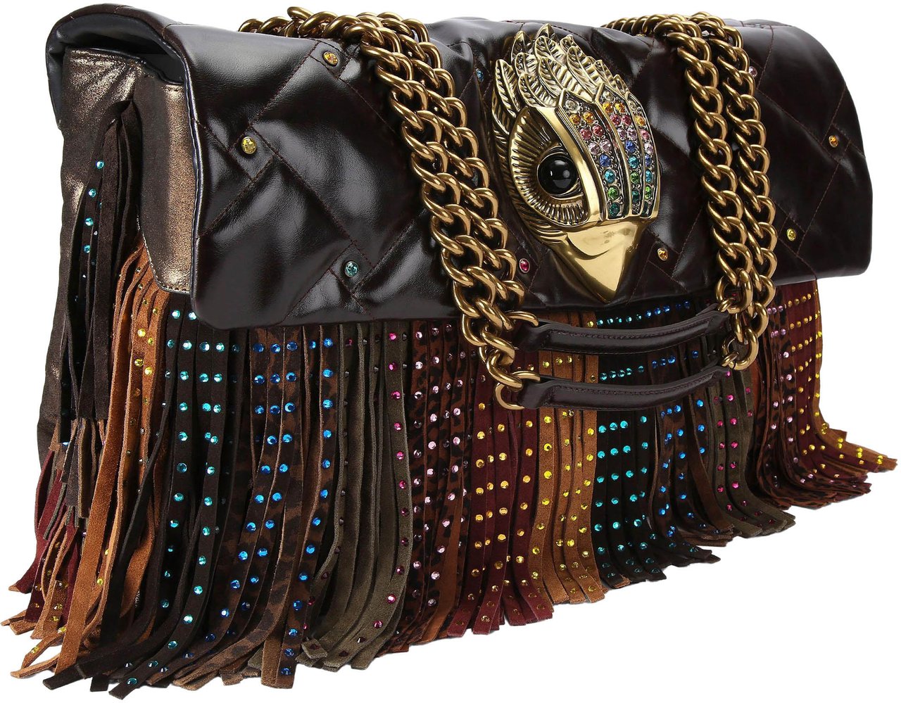 Kurt Geiger London Macro Kensington Fringe Tas Wit